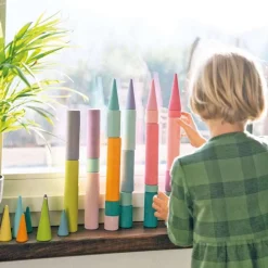 Large Wooden Building Rollers - Assorted Colors
