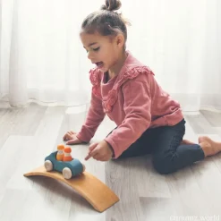 Large Wooden Convertible Car - Blue