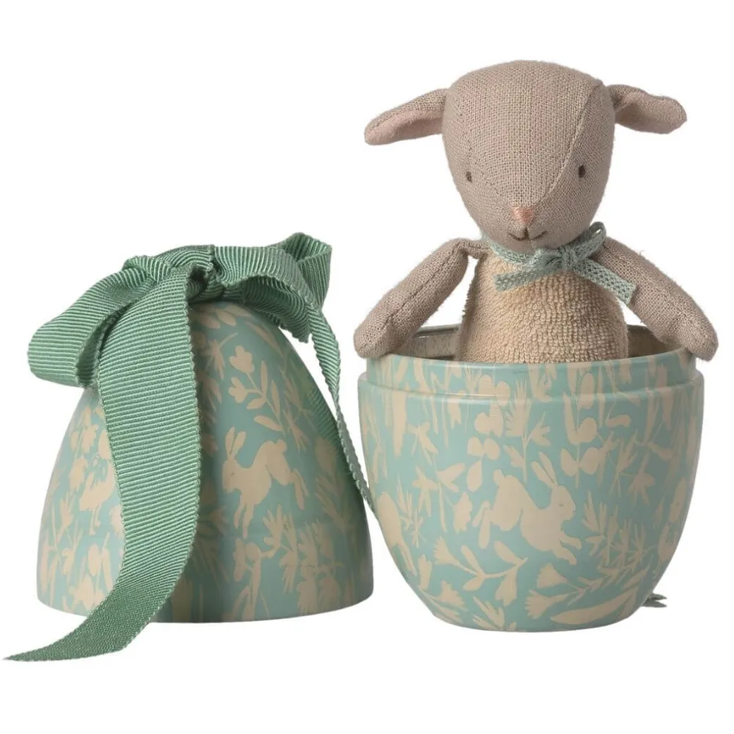 Little Lamb in Metal Easter Egg
