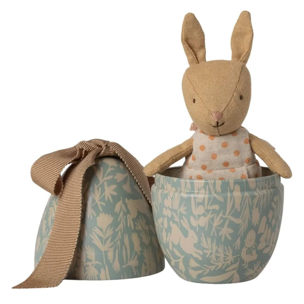 Little Rabbit in Metal Easter Egg