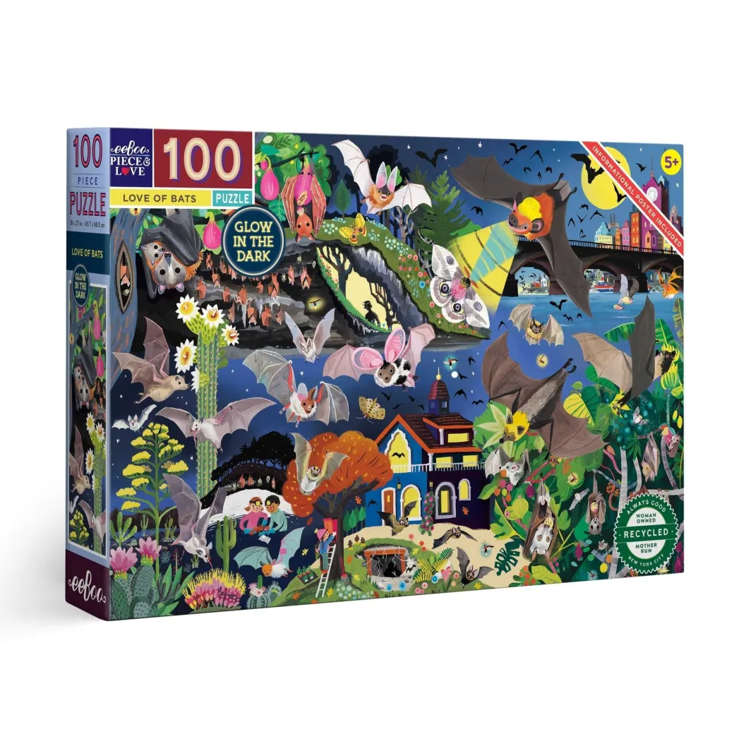 Love of Bats 100 Piece Jigsaw Floor Puzzle