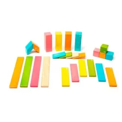 Magnetic Wooden Blocks - 24 Piece Set Tints