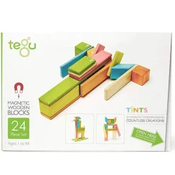Magnetic Wooden Blocks - 24 Piece Set Tints