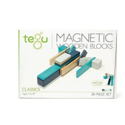Magnetic Wooden Blocks - 24 Piece Set Blues
