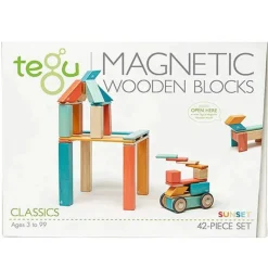 Magnetic Wooden Blocks - 42 Piece Set Sunset