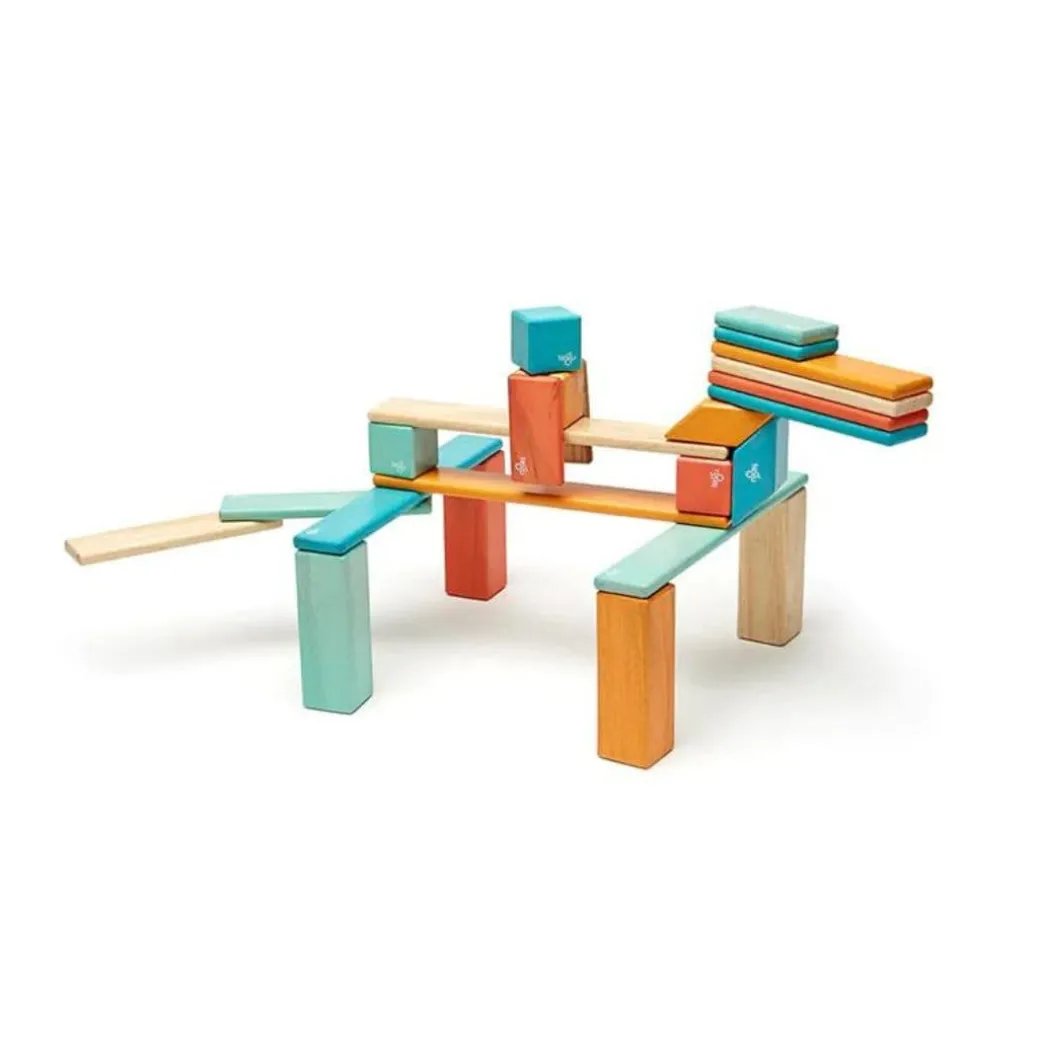 Magnetic Wooden Blocks - 24 Piece Set Sunset