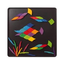 Magnetic Wooden Tile Puzzle - Rainbow Wheel
