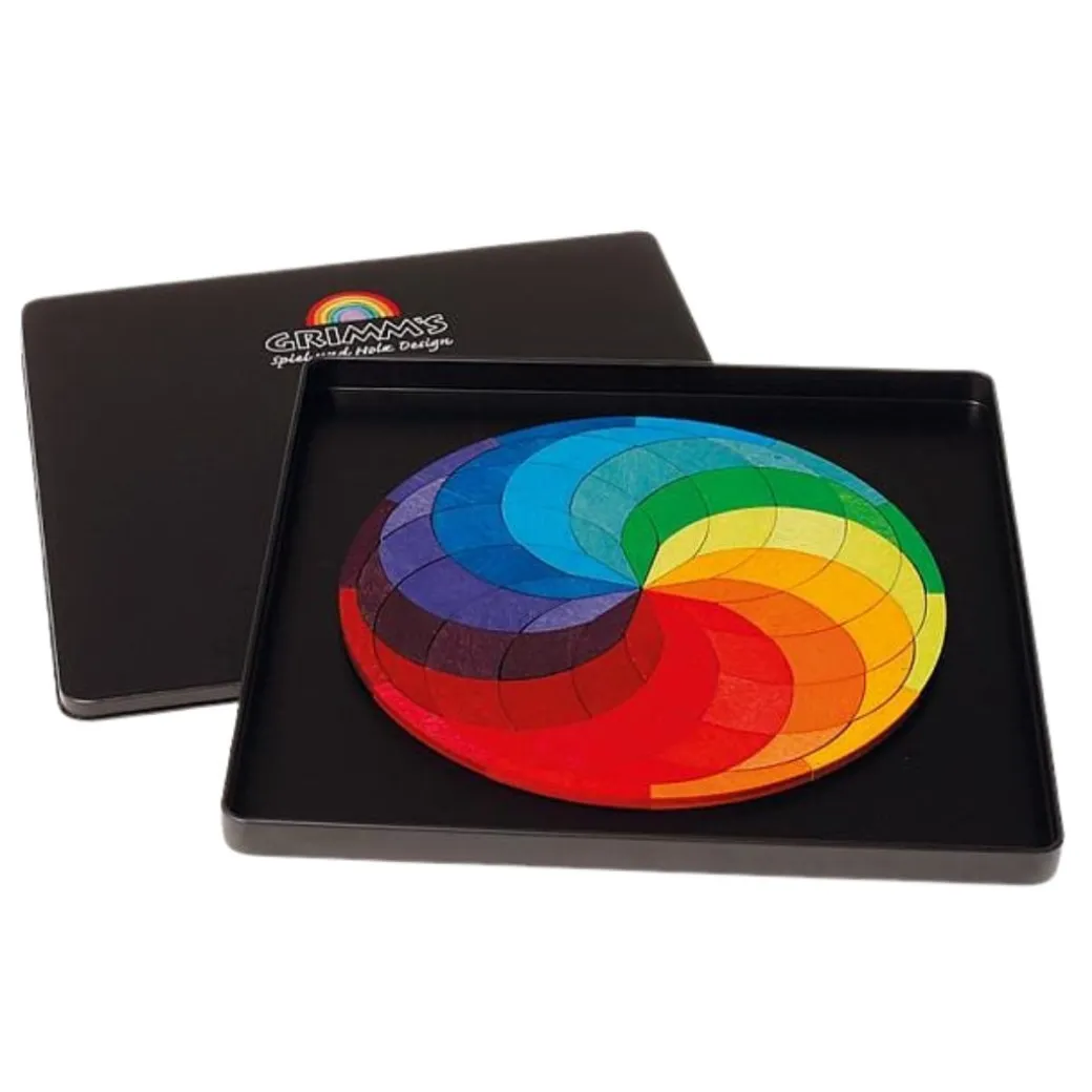 Magnetic Wooden Tile Puzzle - Rainbow Wheel