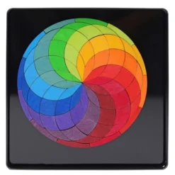 Magnetic Wooden Tile Puzzle - Rainbow Wheel