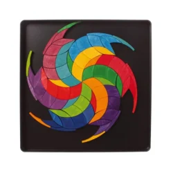 Magnetic Wooden Tile Puzzle - Rainbow Wheel