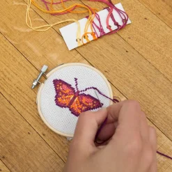 Mini Cross-Stitch Embroidery Butterfly Kit
