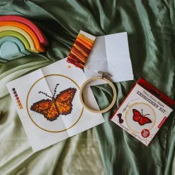 Mini Cross-Stitch Embroidery Butterfly Kit
