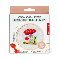 Mini Cross-Stitch Embroidery Mushroom Kit