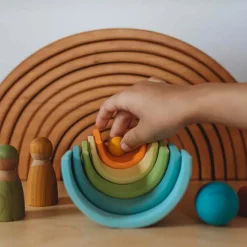 Mini Wooden Rainbow Stacker - Pastel