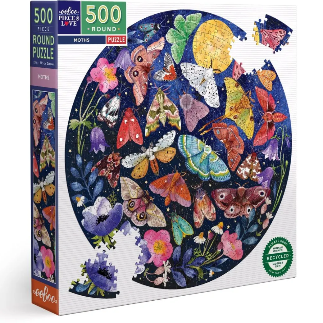 Moths 500 Piece Round Puzzle