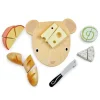 Mouse-shaped Wooden Cheese Board Play Set