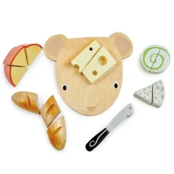 Mouse-shaped Wooden Cheese Board Play Set