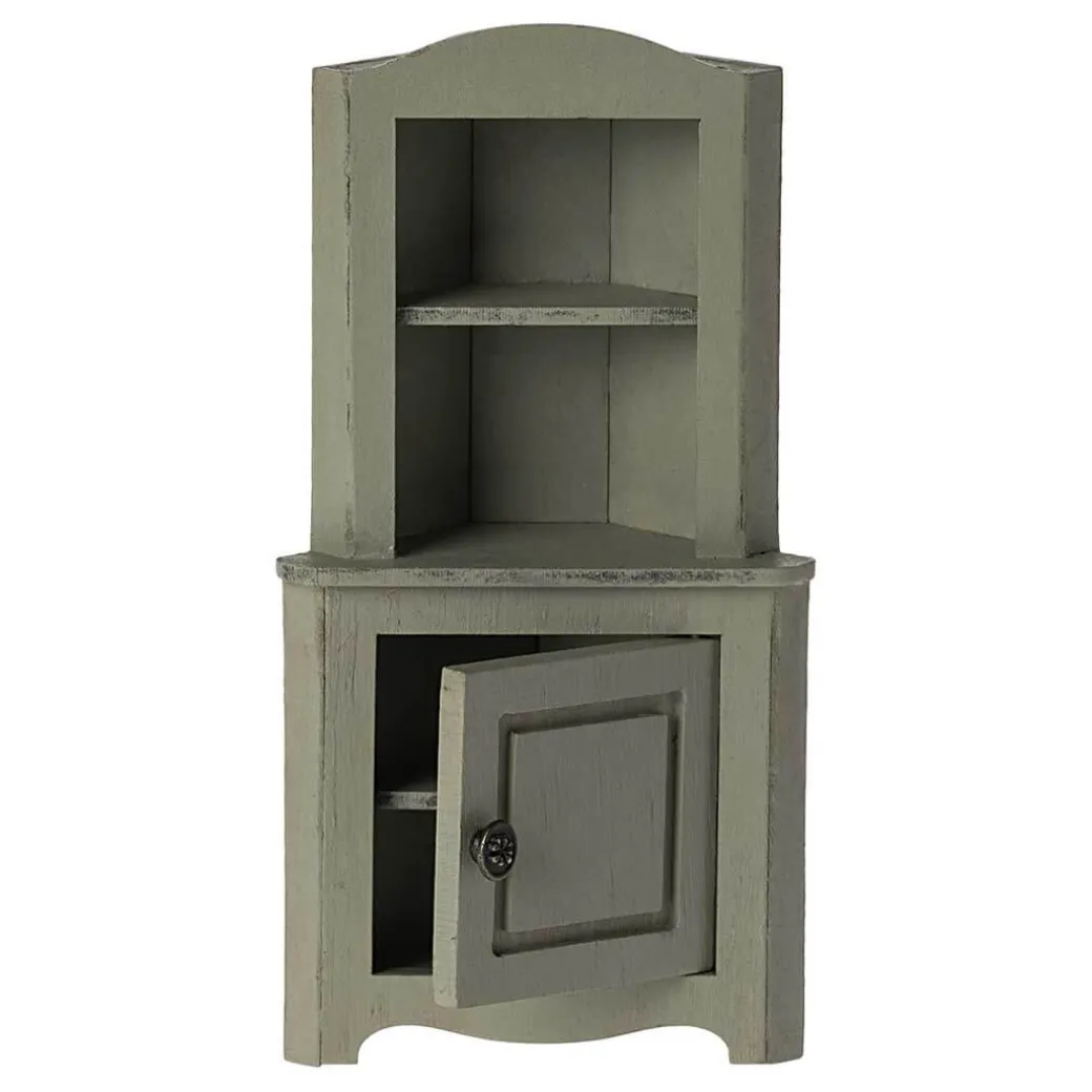 Mouse-Sized Corner Cabinet - Light green