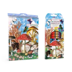 Mushroom-Themed Sketchbook and Pencil Set