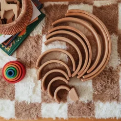 Natural Wooden Rainbow Tunnel - 12 Piece