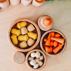 Natural Wood Nesting Bowl Set