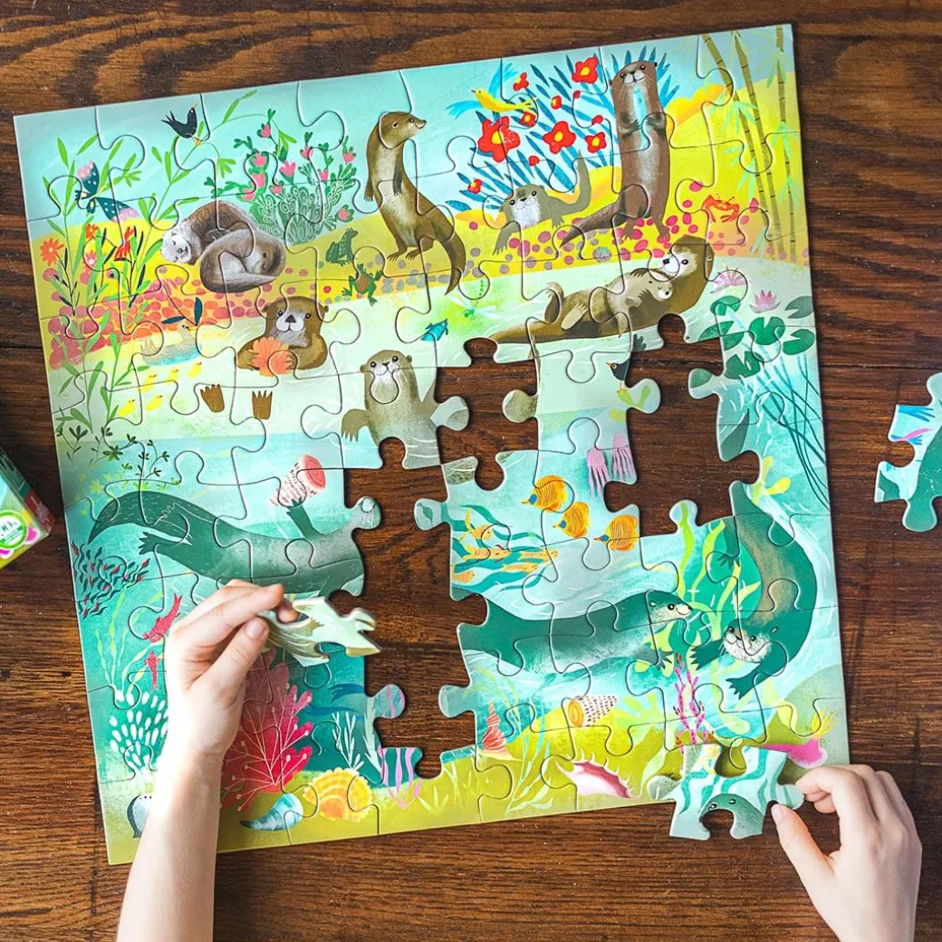 Otters At Play - 64 Piece Jigsaw Puzzle