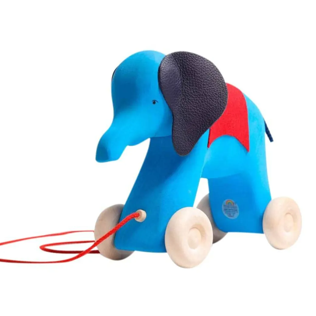 Otto the Elephant - Wooden Pull-Toy