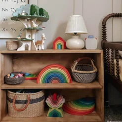 12-Piece Wooden Rainbow Stacking Tunnel