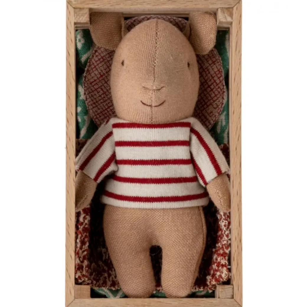 Piglet in a Wooden Box- Red