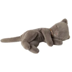 Plush Sleeping Kitten - Grey or Peach
