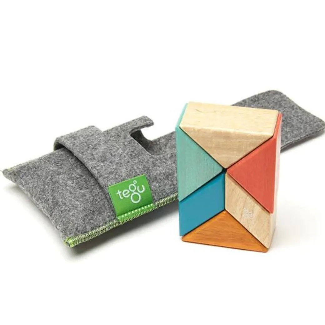 Pocket Pouch Prism Wooden Magnetic Blocks - Sunset