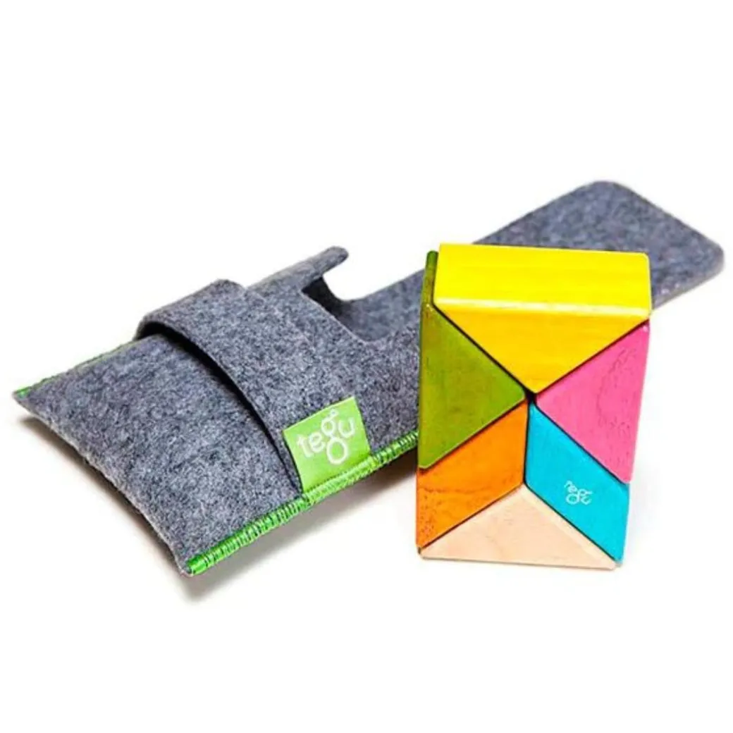 Pocket Pouch Prism Wooden Magnetic Blocks - Tints