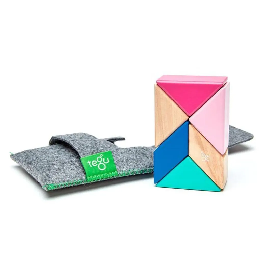 Pocket Pouch Prism Wooden Magnetic Blocks - Blossom