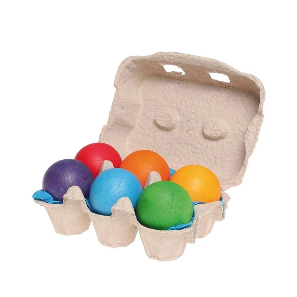 Rainbow Colored Wooden Balls