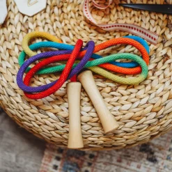 Rainbow Jump Rope with Wooden Handles