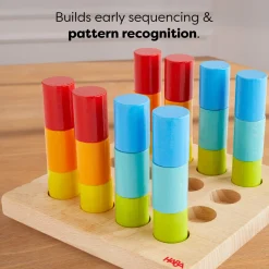 Rainbow Risers Wooden Stacking Game