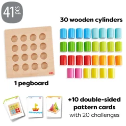 Rainbow Risers Wooden Stacking Game