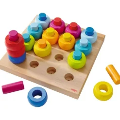 Rainbow Whirls Pegs & Rings Game