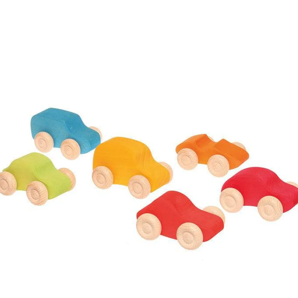 Rainbow Wooden Toy Cars