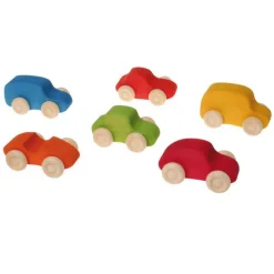 Rainbow Wooden Toy Cars