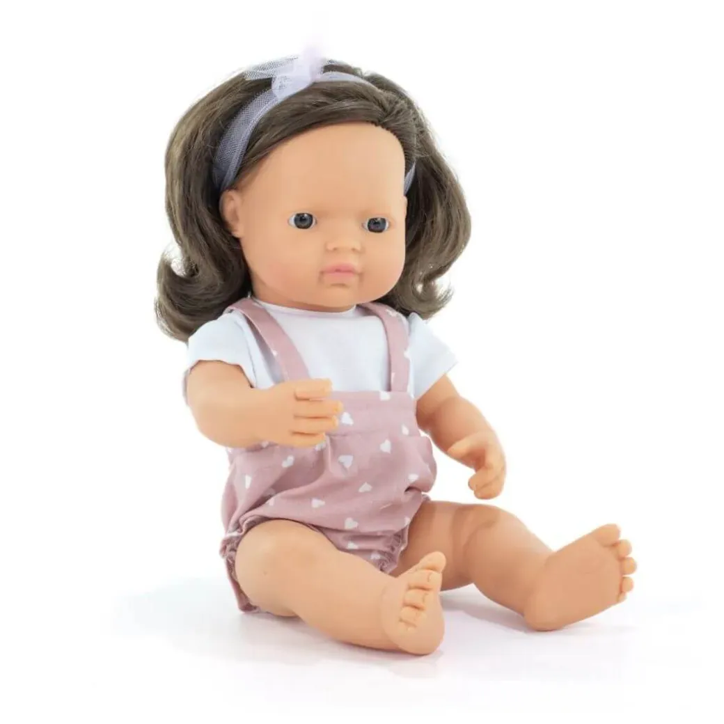 Realistic Montessori Doll - White Girl with Brown Hair