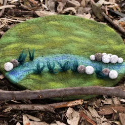 Round Felted River Play Mat