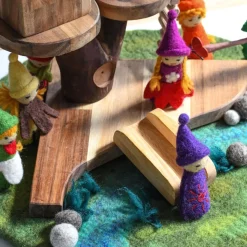 Round Felted River Play Mat
