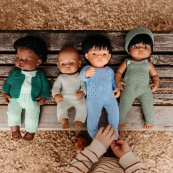 Sage Green Knit Doll Pajamas - 12''