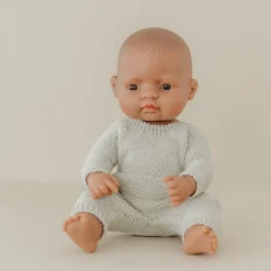 Sage Green Knit Doll Pajamas - 12''