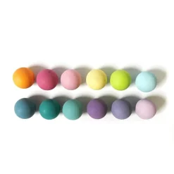 Small Wooden Pastel Balls, Set of 12