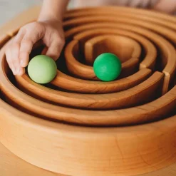Small Wooden Rainbow Balls, Set of 12