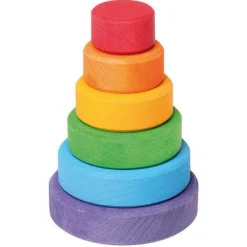 Small Wood Rainbow Stacking Tower