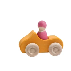 Small Yellow Convertible - Wooden Toy Car