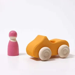 Small Yellow Convertible - Wooden Toy Car